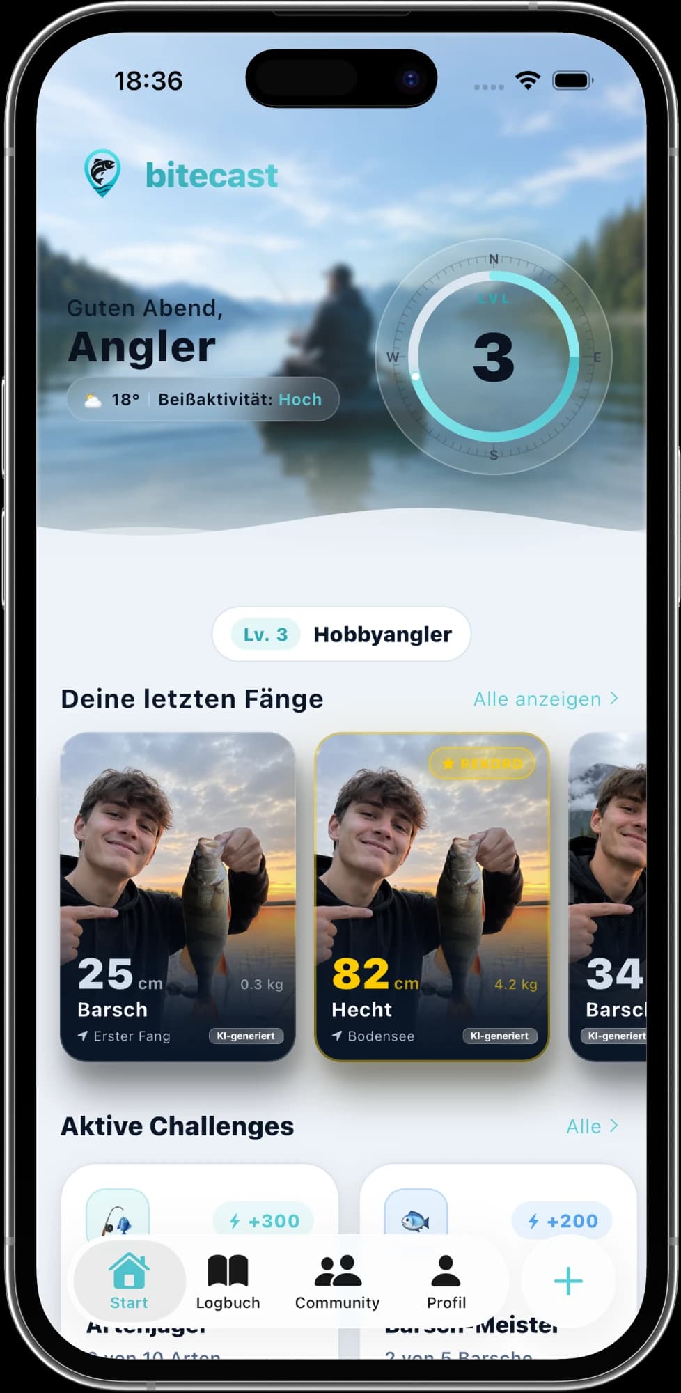 BiteCast Startbildschirm